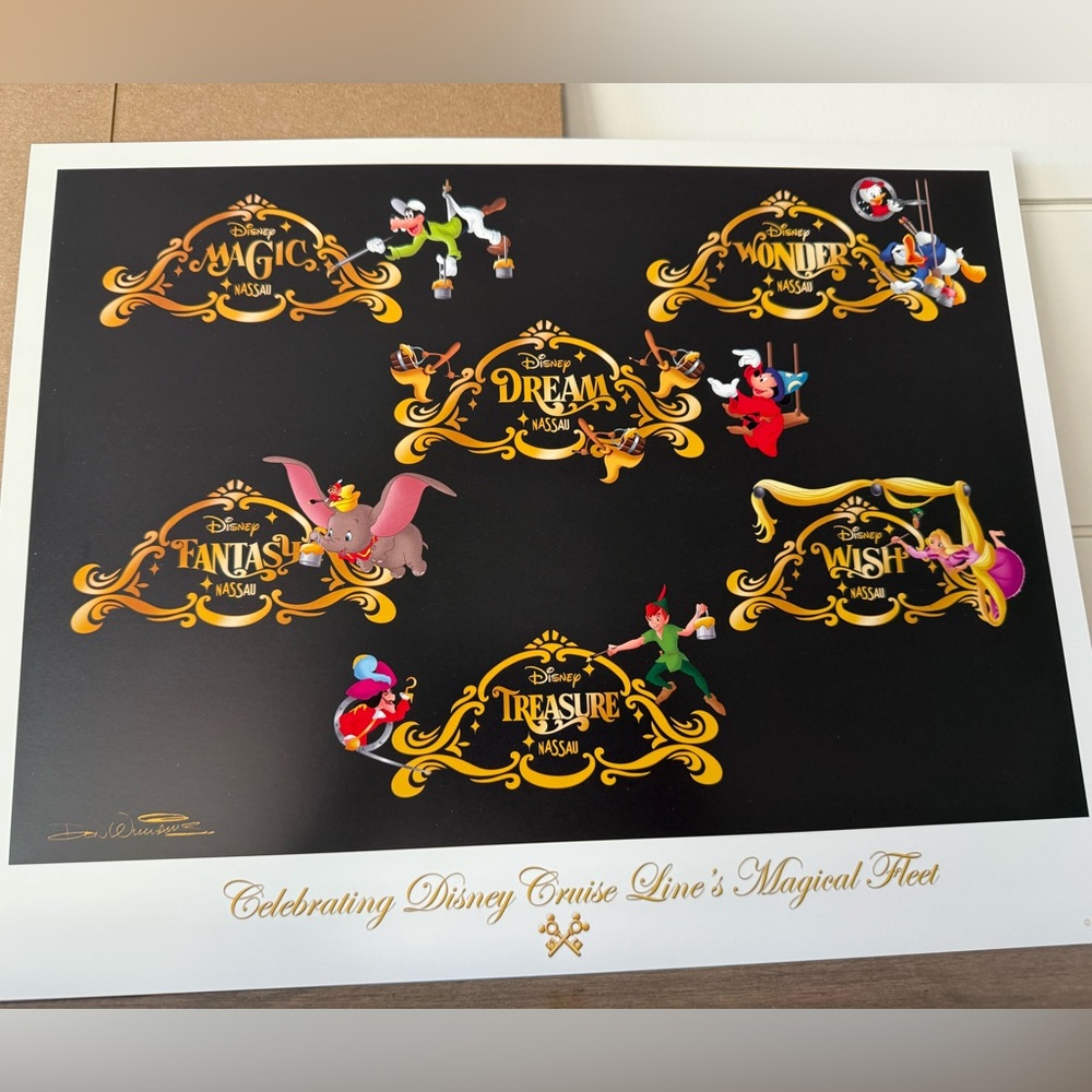 Disney Cruise Line Magical Fleet Lithograph Limited Edition by Don William